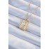 316L Steel Chain Gold Color Zircon Stone Framed Tarot Necklace