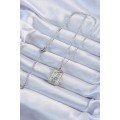 316L Steel Chain Silver Color Zircon Stone Framed Tarot Necklace