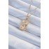 316L Steel Chain Gold Color Zircon Stone Tarot Necklace with Bull Figure