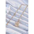 316L Steel Chain Gold Color Zircon Stone Tarot Necklace with Bull Figure