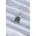316L Steel Chain Silver Color Embroidered Black Enamel Tarot Necklace 316L Steel Chain Silver Color Embroidered Black Enamel Tarot Necklace
