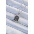316L Steel Chain Silver Color Embroidered Black Enamel Tarot Necklace
