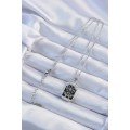 316L Steel Chain Silver Color Embroidered Black Enamel Tarot Necklace 316L Steel Chain Silver Color Embroidered Black Enamel Tarot Necklace