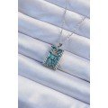 316L Steel Chain Silver Color Zircon Stone Blue Marble Pattern Crown Model Tarot Necklace 316L Steel Chain Silver Color Zircon Stone Blue Marble Pattern Crown Model Tarot Necklace