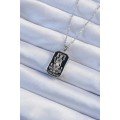 316L Steel Chain Silver Color Black Enamel Tarot Necklace