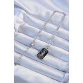 316L Steel Chain Silver Color Black Enamel Tarot Necklace
