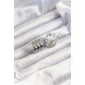 316L Steel Silver Color 3-Piece Appearance Dome Model Half Hoop Earring