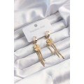 316L Steel Gold Color Italian Chain Clover Model Hoop Earrings