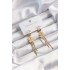 316L Steel Gold Color Italian Chain Clover Model Hoop Earrings