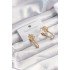 316L Steel Gold Color Geometric Clover Model Earrings