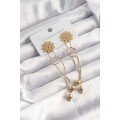 316L Steel Gold Color Dangle Knot Model Daisy Earrings