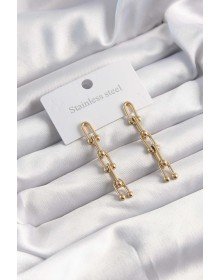 316L Steel Gold Color Pendant Earrings
