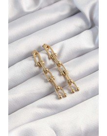 316L Steel Gold Color Pendant Earrings
