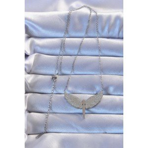 316L Steel Silver Color Zircon Stone Michael Necklace