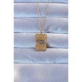 316L Gold Color Embroidered Vintage Necklace with Evil Eye 316L Gold Color Embroidered Vintage Necklace with Evil Eye