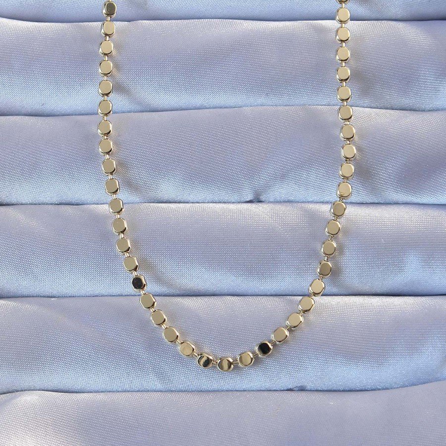 Brass Gold Color Piece Paste Necklace