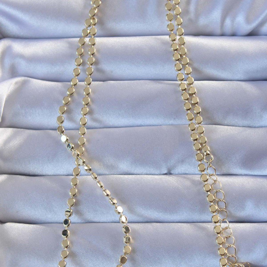 Brass Gold Color Piece Paste Necklace