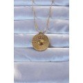 316L Gold Color Embroidered Eye Necklace 316L Gold Color Embroidered Eye Necklace