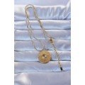 316L Gold Color Embroidered Eye Necklace 316L Gold Color Embroidered Eye Necklace