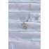 316L Silver Color Zircon Stone Embroidered Eye Detail Heart Necklace