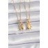 316L Steel Gold Color Zircon Stone Sun Model Engraved Writing Detail Friend Necklace