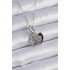 316L Steel Silver Color Zircon Stone Infinity Heart Figure Charm Model Women's Necklace
