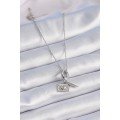 316L Steel Silver Color Heart Detail Letter Figure Charm Model Women s Necklace