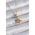 316L Steel Gold Color Heart Detail Letter Figure Charm Model Women's Necklace