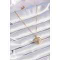 316L Steel Gold Color Zircon Stone Heart Model Vintage Women s Necklace