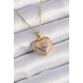 316L Steel Gold Color Zircon Stone Heart Model Vintage Women s Necklace