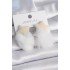 White Color Feathered Star Pompom Model Women's Earrings