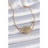 316L Steel Gold Color Blue Stone Ethnic Pattern Women's Bracelet