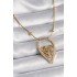 316L Steel Gold Color Zircon Stone Detailed Heart Sapling Model Women's Necklace