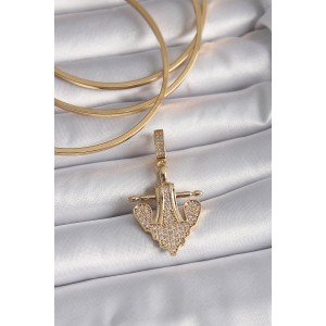 Brass Gold Color Zircon Stone Anchor Model Ajda Charm