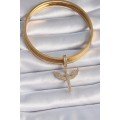 Brass Gold Color Zircon Stone Mikail Model Ajda Charm
