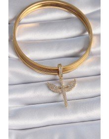 Brass Gold Color Zircon Stone Mikail Model Ajda Charm