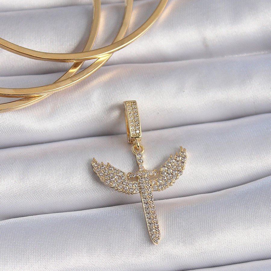 Brass Gold Color Zircon Stone Mikail Model Ajda Charm