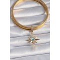 Brass Gold Color Zircon Stone Polar Star Evil Eye Bead Detail Ajda Charm