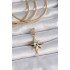 Brass Gold Color Zircon Stone Pole Star Evil Eye Bead Detail Ajda Charm