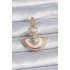 Brass Gold Color Zircon Stone Detailed White Enamel Ajda Charm