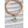 Ajda Charm with Brass Gold Color Evil Eye Beads