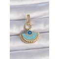 Ajda Charm with Brass Gold Color Evil Eye Beads