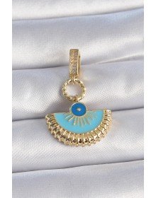 Ajda Charm with Brass Gold Color Evil Eye Beads