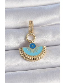 Ajda Charm with Brass Gold Color Evil Eye Beads