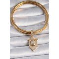 Brass Gold Color Baguette Zircon Stone Ajda Charm