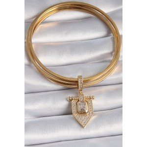 Brass Gold Color Baguette Zircon Stone Ajda Charm Brass Gold Color Baguette Zircon Stone Ajda Charm