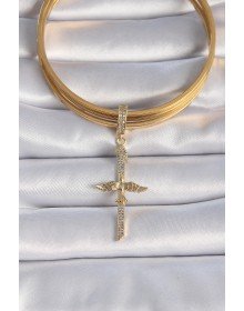 Brass Gold Color Zircon Stone Detailed Elif Model Phoenix Figure Ajda Charm
