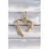 Brass Gold Color Zircon Stone Detailed Heart Figure Ajda Charm
