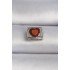 316L Steel Silver Color Brown Heart Embroidered Nomination Charm