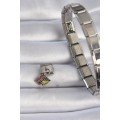 316L Steel Silver Color Shaking Notebook Figure Nomination Charm